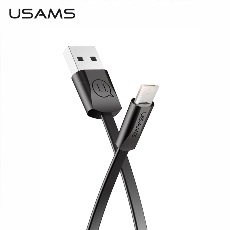 

Flat Micro USB Cable Fast Charging, USAMS Data Cable For Samsung Xiaomi Android Mobile Phone Charger Wire Cord Microusb Cable