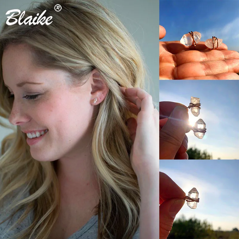 

Blaike 2019 New Small Irregular Crystal Stud Earring For Women Initial Silver/Rose Gold/Gold Color Fashion Jewelry Birthday Gift