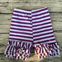 Новые модели одежды Обледенение Шорты для женщин одежда для малышей одежда фиолетовый и белый тройной Шорты для женщин Мягкие Детские Хлопок рюшами Обледенение Шорты для женщин