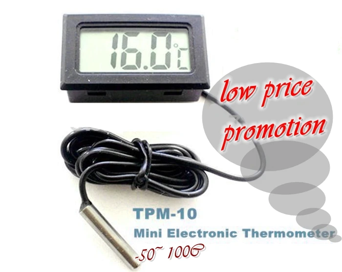 

Mini Digital Thermometer TPM-10, freezer, refrigerator, aquarium thermometer. Embedded thermometer.