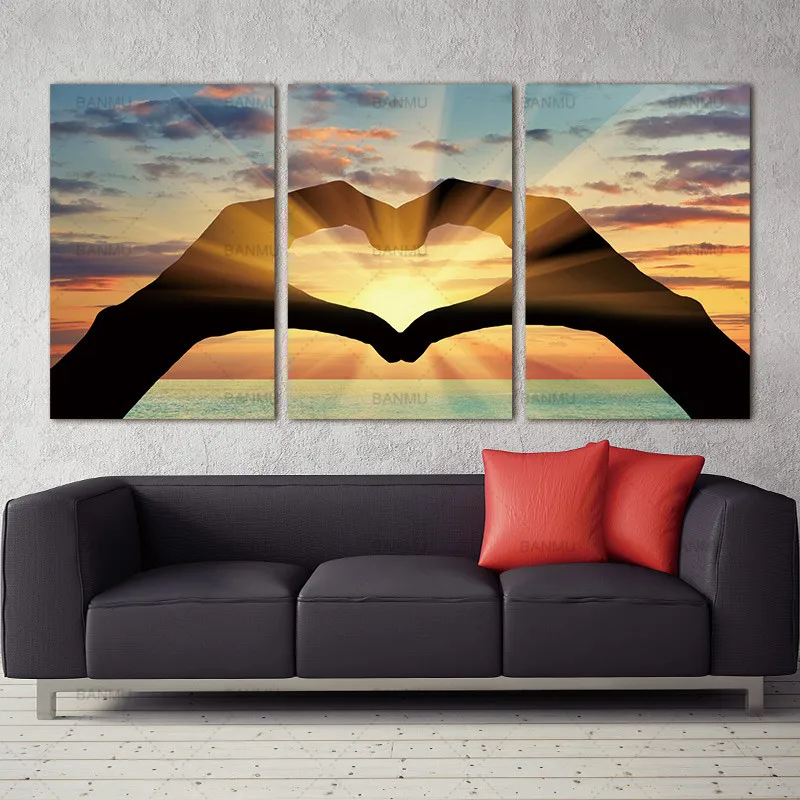 

Canvas painting wall art picture print Ocean Hearts Modular pictures painting on the wall paintings oil painting