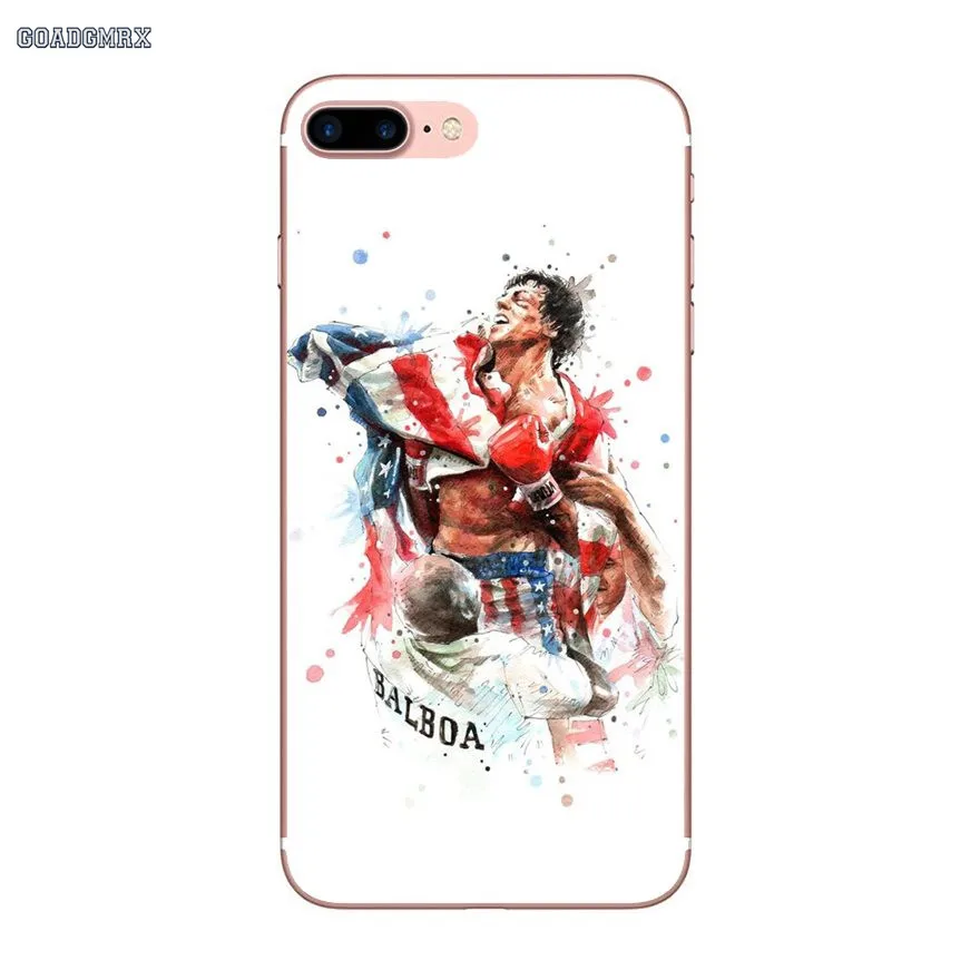 Прозрачные мягкие чехлы для iPhone 6 6S 7 8 Plus X XS MAX XR 4 4S 5 5S SE 5C Rocky Balboa мотивационные слова - Цвет: image 3