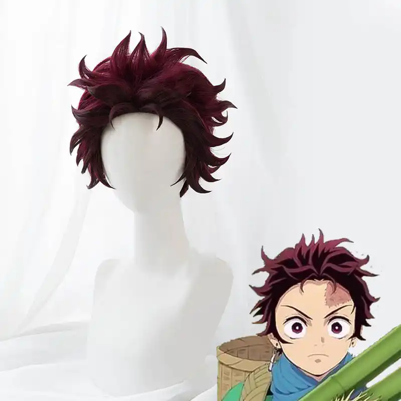 Cosroad Nezuko Tanjirou Kamado Wigs Demon Slayer Kimetsu No Yaiba