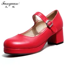 Drop Shipping Thick High Heels Ankle Strap High Heels Summer Shoes For Women Sexy Casual Platform Pumps Hot Sale