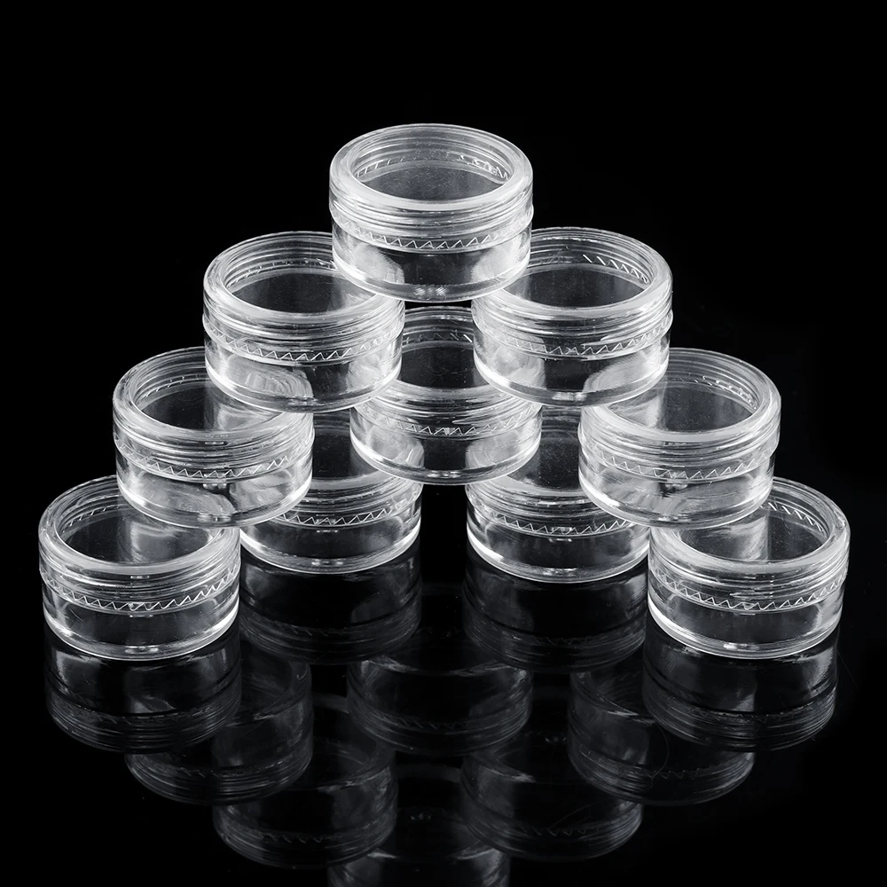 

5 Pcs transparent small round bottle Cosmetic Empty Jar Pot Eyeshadow Lip Balm Face Cream Sample Container