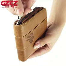 GZCZ 2018 новые модные туфли из натуральной кожи Для мужчин кошелек Малый Для мужчин Walet молния мужской короткие портмоне бренд высокое качество зажим для деньги