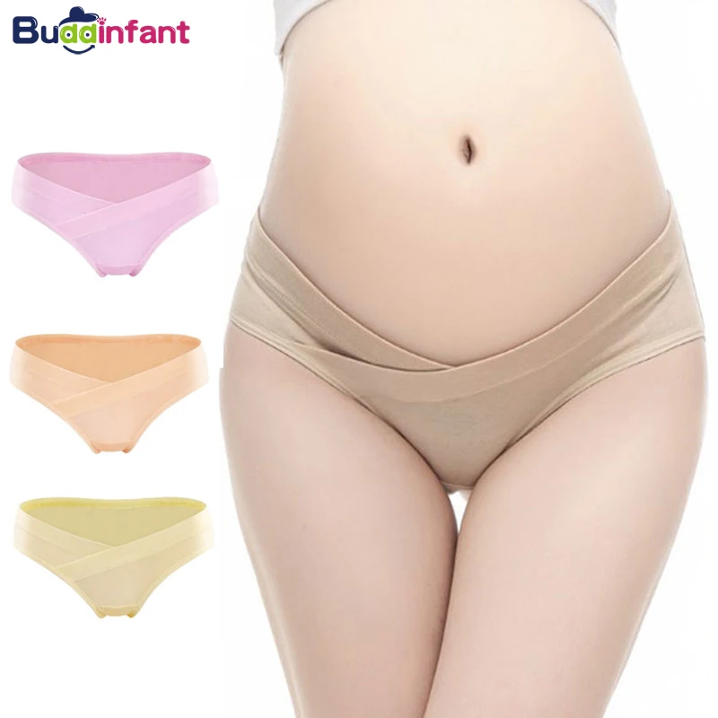 

3 Pc/Lot Pregnancy & Maternity Underwear women U-Shaped Low Waist Briefs Pregnant Clothes Cotton Panties for Mother Mix Colors
