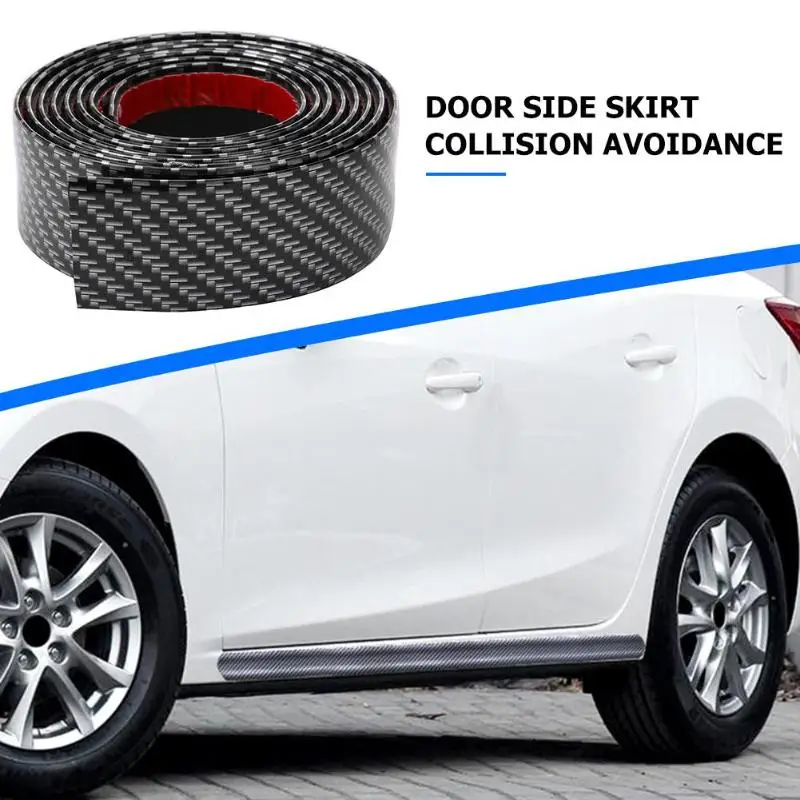2,5 м углеродное волокно резиновый бампер полоса порога протектор автомобиля стикер