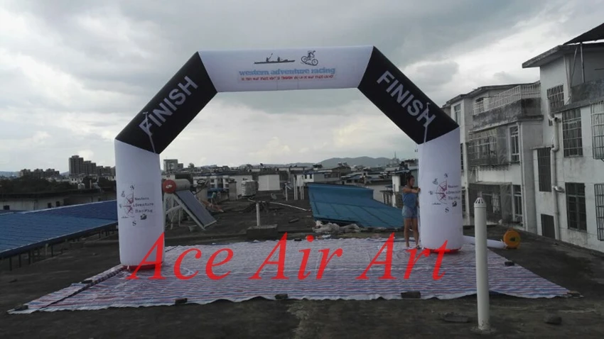  Fantastic beautiful black and white Inflatable Finish Line Arch/Inflatable Entrance Arch for Wester