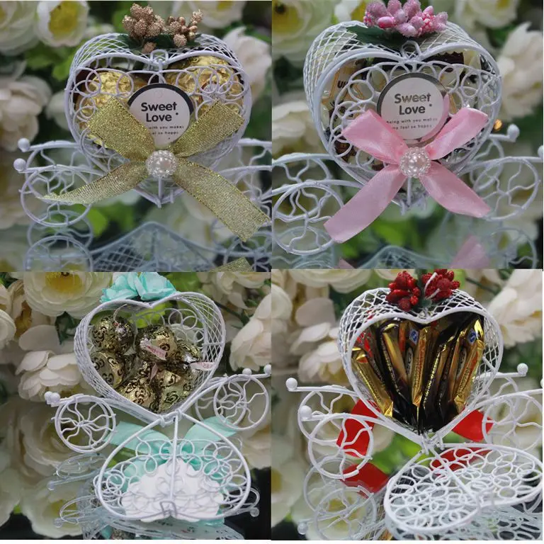 

European Style Princess wedding decorations Dream pumpkin car Carriage candy gift box 50 pcs free shipping