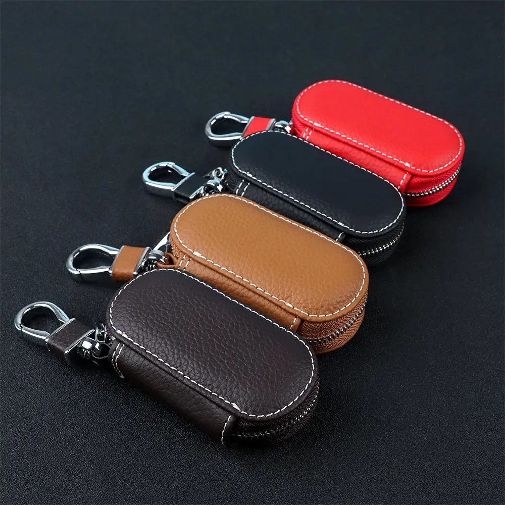 1PC Unisex Leather Man Key Holder Organizer Women Key Chain Covers
