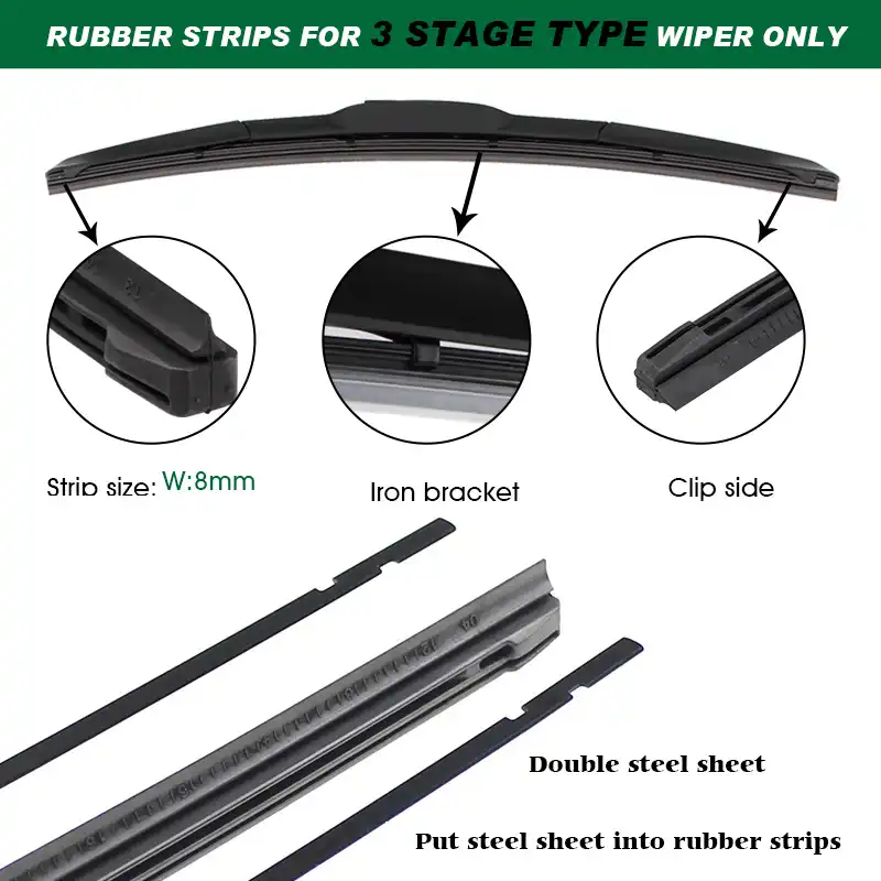 BEMOST Car Wiper blade blades Insert Rubber Strip (Refill) 6mm 8mm Soft 14 BEMOST Car Wiper blade blades Insert Rubber Strip (Refill) 6mm 8mm Soft 14