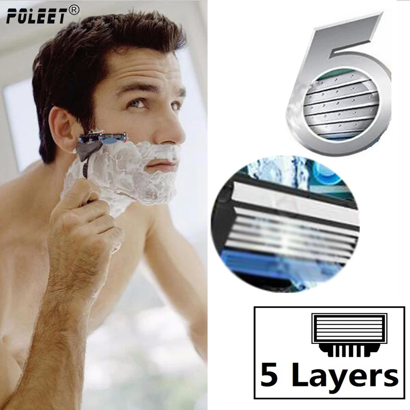 400pcs/Lot Shaving Razor Blades For Men Face Care Safety Razor Blade Mens 5 Layer Shaving Razor