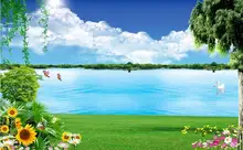 wall mural photo wallpaper Blue sky white clouds grassland 3d murals wallpaper for living room wall mural photo wallpaper Blue sky white clouds grassland 3d murals wallpaper for living room