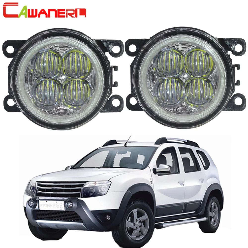 

Cawanerl Car Styling LED Fog Light Angel Eye DRL Daytime Running Light 12V For Dacia Duster Closed Off-Road Vehicle 2010-2015