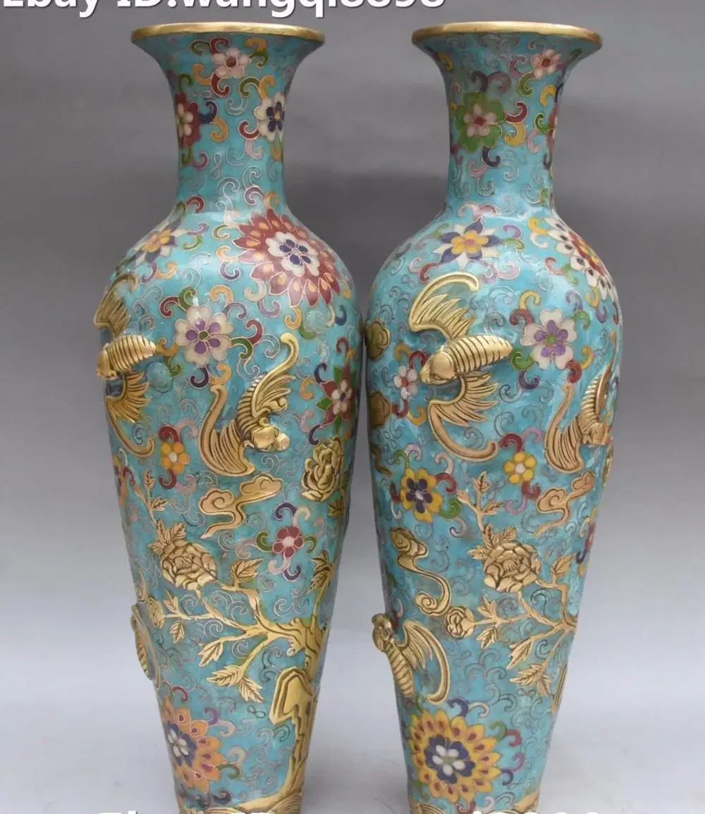 Cloisonne Эмаль позолоченный Пион цветок Летучая мышь летучие мыши Животное Цветок