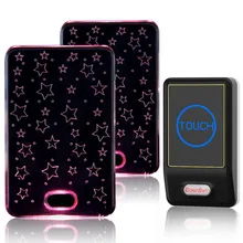 Креативный светоизлучающий звезда Смарт 28 песен беспроводной приемник дверной звонок с дистанционным управлением 1 Открытый передатчик+ 2 Крытый приемник