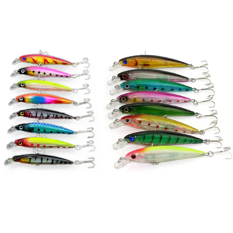 Hengjia 16pcs Hard Minnow Fishing Lures Set Bass Wobbler Pike Carp Trout Perch Peche Crappie
