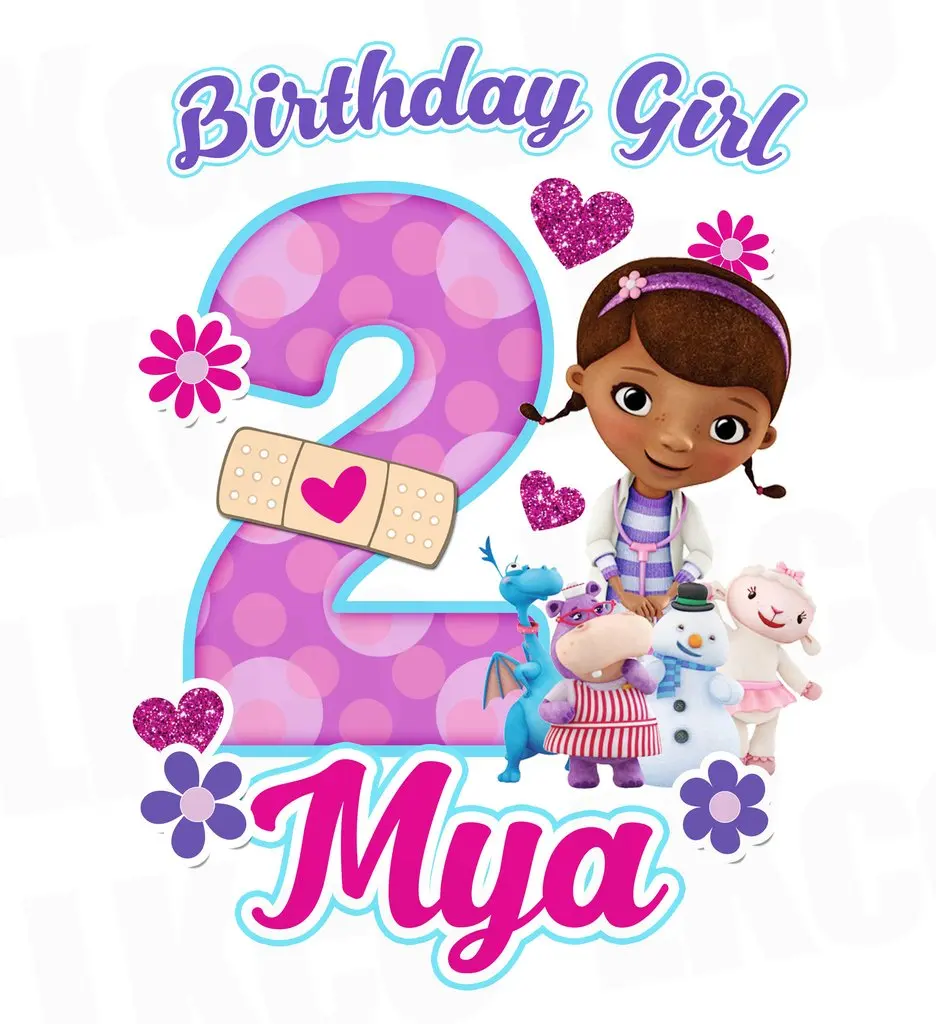 

custom doc mcstuffins happy birthday two year girl photo background photography backdrops quality vinyl