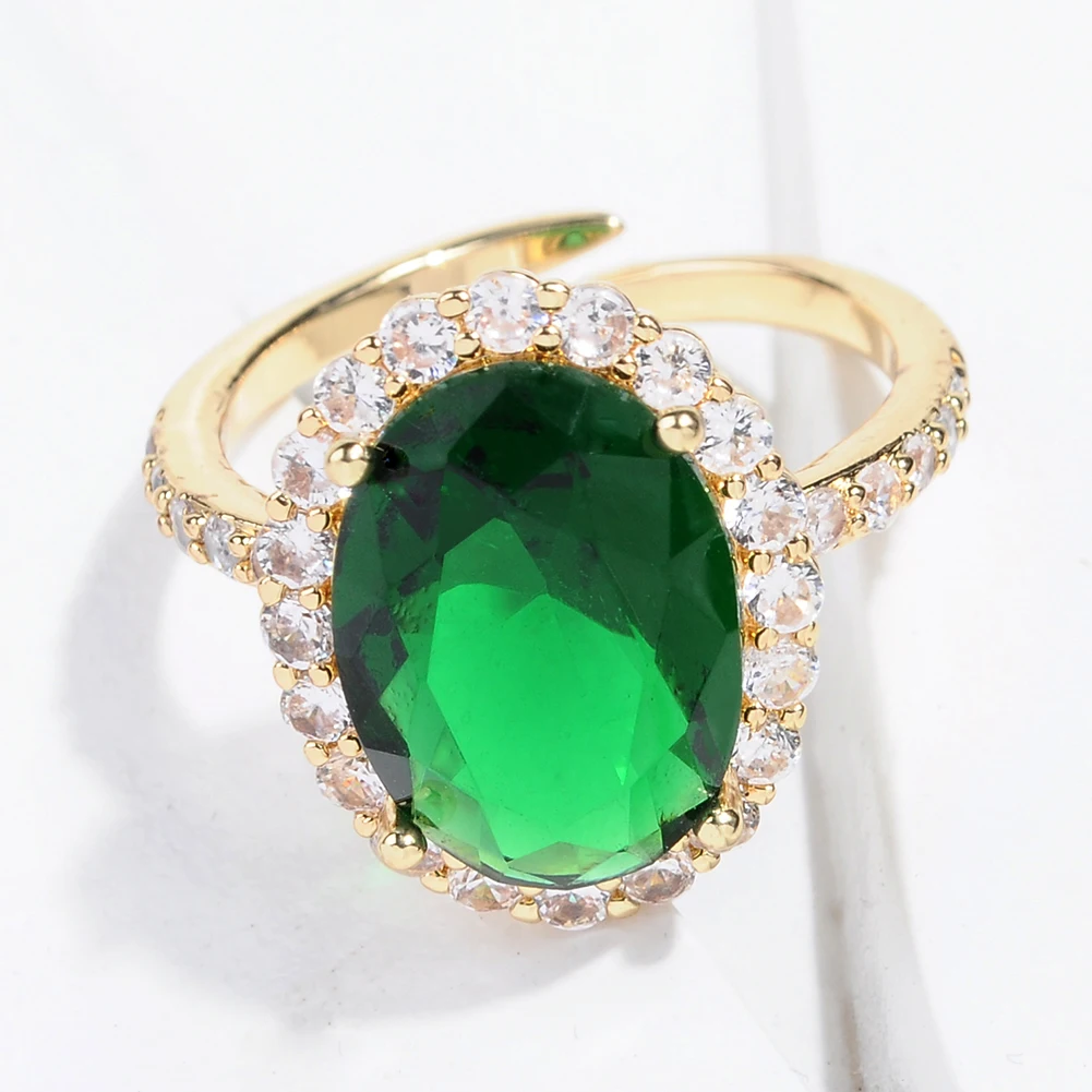 

Zircon Stone Rings For Women Adjustable Green Ring Engagement Rings Female Gift