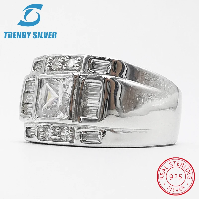 

silver 925 fine jewelry man rings men accessories turquoise gemstone natural onyx agate wholesale TRENDY SILVER