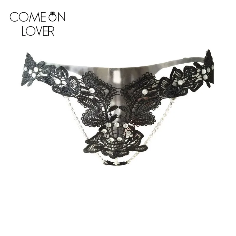 Comeonlover кружевные трусики уникального дизайна украшенные бриллиантами