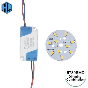 

1Set 5730SMD LED Bulb lamp+dimmable plastic driver power supply transformer for table light dimming brightness