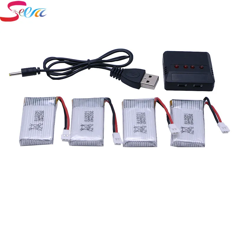 

4 pcs 3.7V 720mAh 25C V931 F949 For Syma X5 X5C X5S X5SC X5SW Quadcopter Upgrade Battery 4in1 charger 4 IN 1