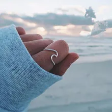 

Rose Gold Silver Wave Rings for Women Simple Metal Surfer Midi Ring Knuckle Surf Rings Ocean Wire Ring 5-11