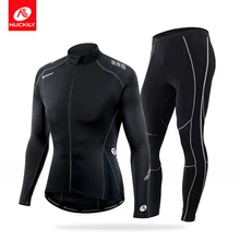 NUCKILY Compression Cycling Suit Spring Summer Long Sleeve Bicycle Jersey And Road Bike Gel Pad Tights Apparel MH009MM003 nuckily summer mens bicycle apparel breathable phoenix eyes long sleeve cycling jersey with tights suit mc010md010