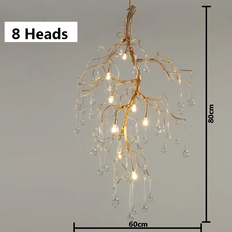 Художественные люстры с ветками цветной глазури люстра светильник ing отель люстры медная люстра - Цвет абажура: 8Heads