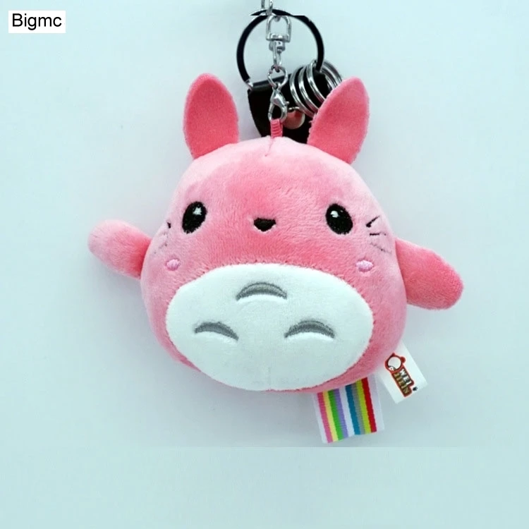 

New fashon Animal Totoro Plush keychain Fashion Women pom pom Fur key chain Fashion Phone Key Holder Totoro Key ring K1265