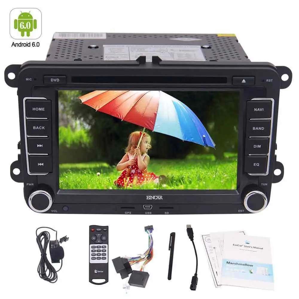 Android 6.0 dvd-плеер Автомобиля Стерео Авторадио Дважды Дин GPS навигация 7 ''Wi-Fi Canbus Внешний Микрофон CAM-в для VW Passat
