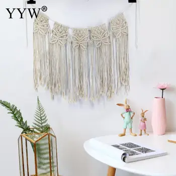 

2pcs Scandinavian Macrame Wall Art Handmade Cotton Wall Hanging Tapestry Boho Hanging Carpet Decoration For Home Accessories