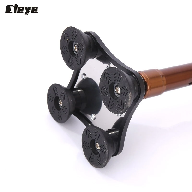 Cleye High Quality Old Man Trekking Cane Light Aluminum Alloy With LED Anti-Skid Falling Wrist Rope Alarm Function For Seniors