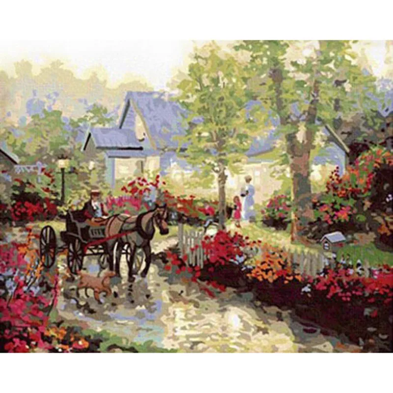 Краска для рисования по номерам diy Рисунок Раскраска на холсте картина вручную