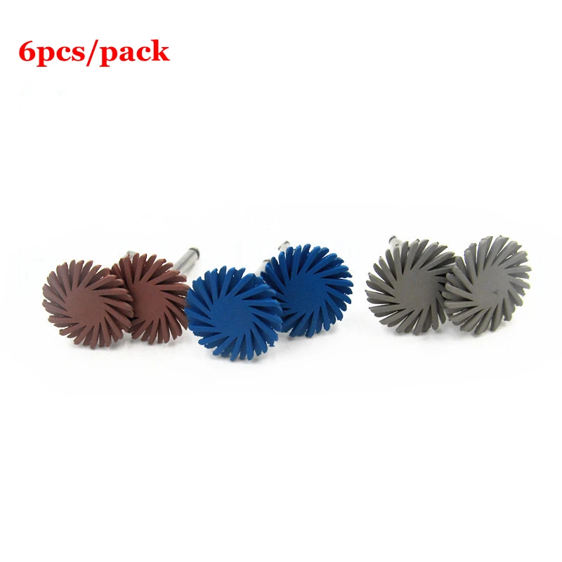 

6pcs/set Dental Composite resin Polishing Disc Kit Spiral Flex Brush Burs 3 colors mixed