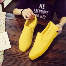 Мужская обувь из вулканизированной резины; женская обувь без шнуровки; лоферы на плоской подошве; унисекс; кроссовки; мужская повседневная обувь; цвет желтый; обувь для влюбленных пар; zapatillas hombre