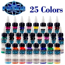 30 мл/бутылка татуировки цветные чернила набор краски для Татуировка для тела цвет пигмент татуировки питания(25 цветов набор