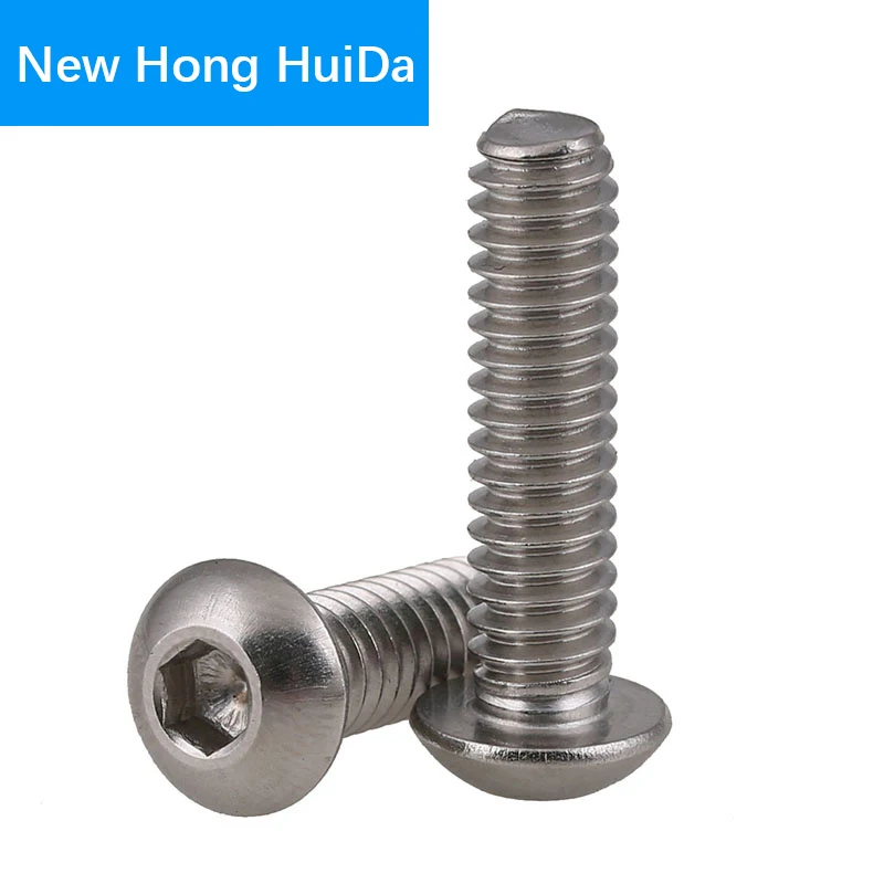 

M6 Hex Head Button Socket Cap Screw Allen Hexagon Thread Metric Pan Round Head Machine Mushroom Bolts 304 Stainless Steel