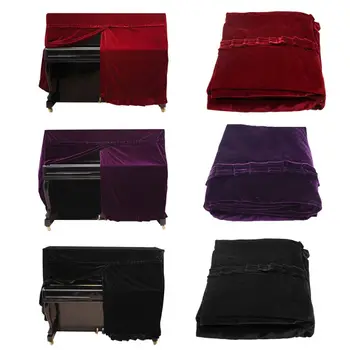 

High Quality Full Practical Piano Cover pleuche Decorated Dust with Macrame for Universal Upright Vertical Piano