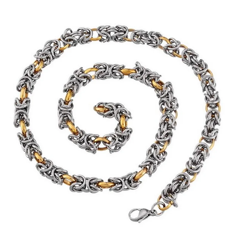 

304 stainless steel edc tool, gold-plated locomotive stainless steel men's chain necklace, outdoor portable self-defense chain.