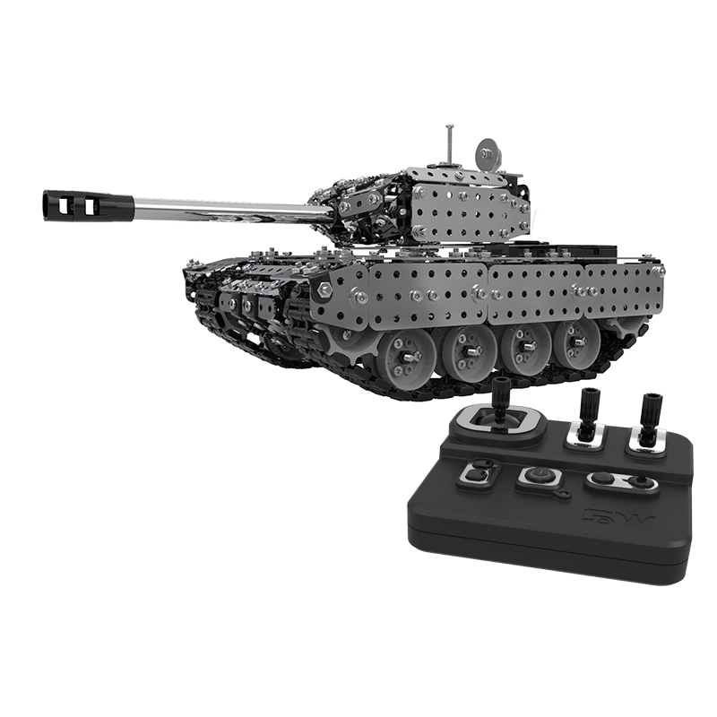 Stainless Steel Assembly IR Remote Control Tank Kit Against RC Tank