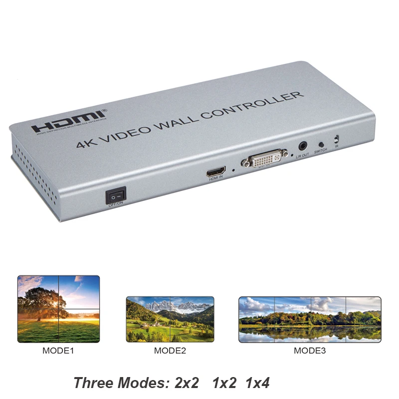 Новый настенный видеоконтроллер 2X2 4K переключатель разделитель HDMI DVI ТВ