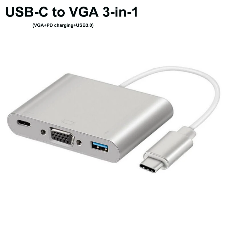 USB-C многопортовый hdmi концентратор VGA DVI адаптер кабель для нового apple macbook и macbook pro с Thunderbolt 3 порты