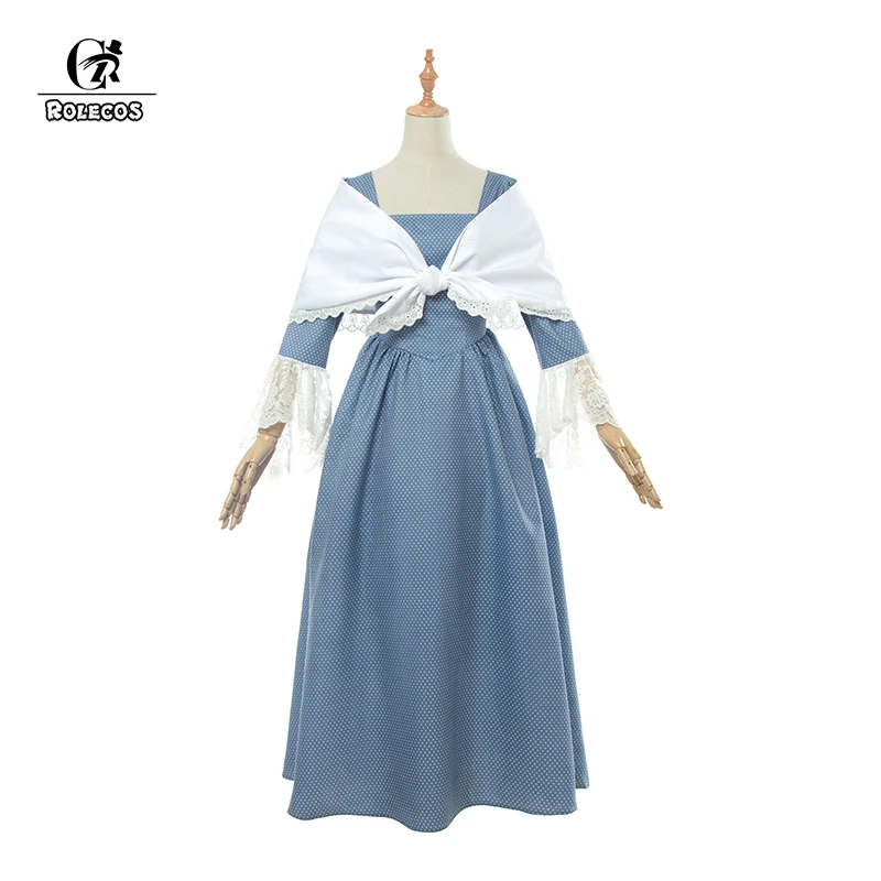 

ROLECOS Renaissance Victorian Dress Cotton Women Lolita Dress Long Sleeve Retro Vintage Dress Cape Cloak Christmas Party Costume