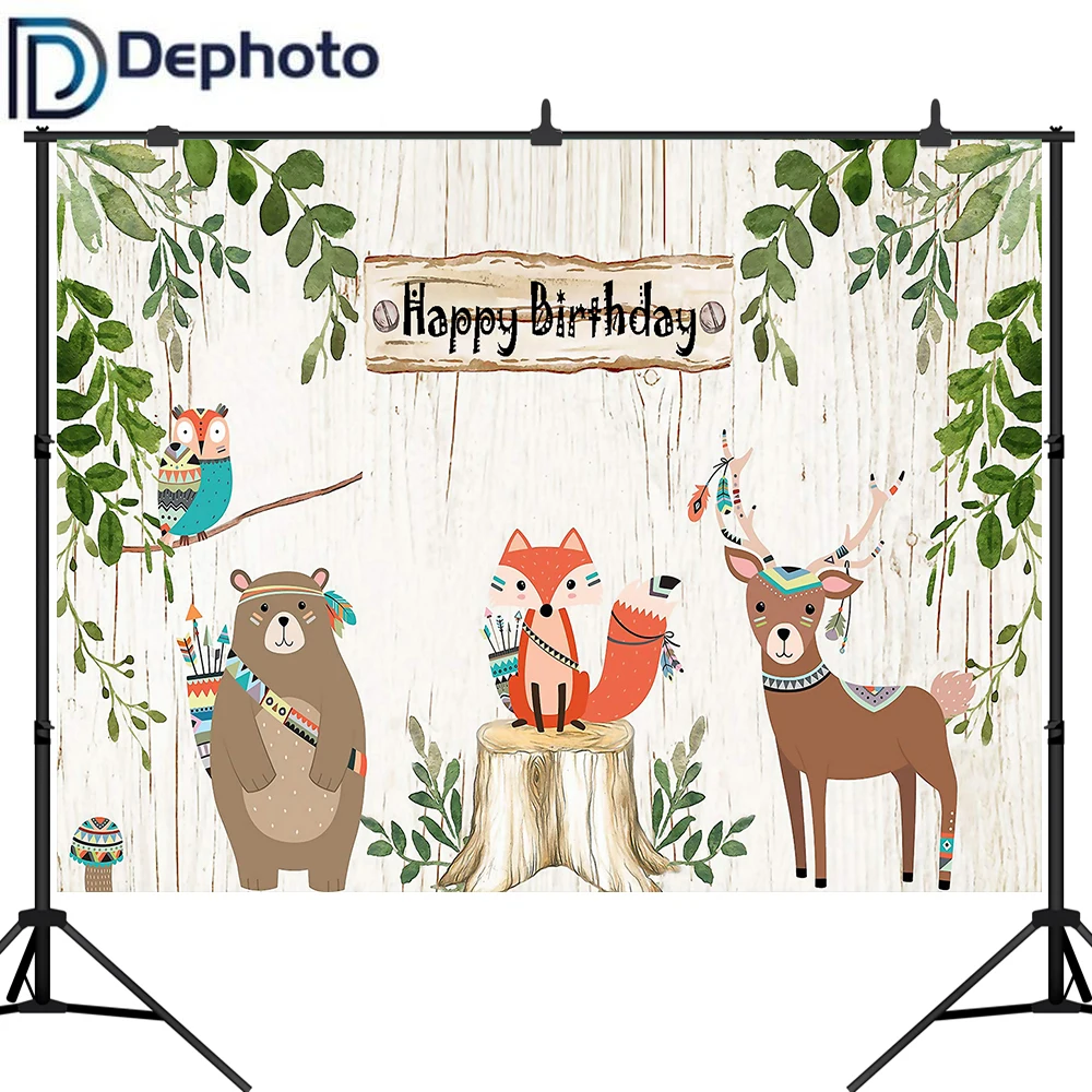 Dephoto Photo Backdrop Lndian Fox Animal День Рождения вечерние Детские фотобудка для фотосессии