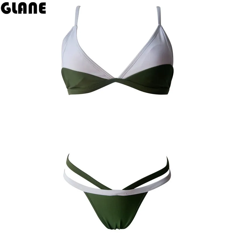 

2018 Swimsuit Swimwear Women's Swimming Bathing Suit Beachwear Solid Bandage Bikini Set Sexy Push Up Brazilian Bikinis Women