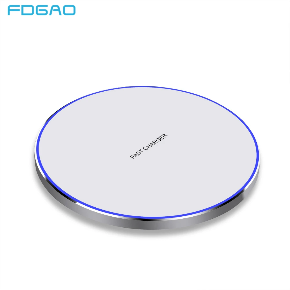 FDGAO 10 Вт Qi Быстрое беспроводное зарядное устройство для iPhone XS Max XR X 8 samsung Note 9 8 S8 S9 Plus USB телефон Беспроводная зарядная док-станция