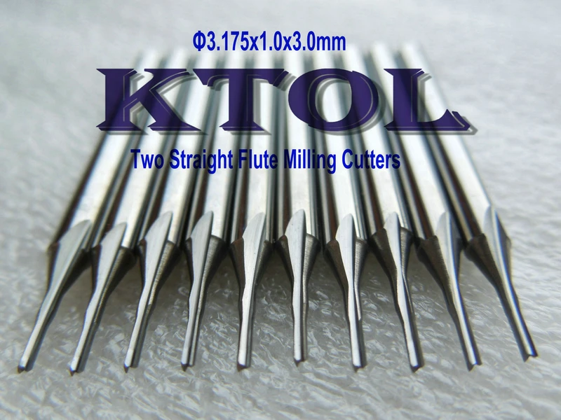 5x 1//8/'/' 2 Two Straight Flute Engraving Pyramid CNC Bit Router Endmill 30° 0.2mm